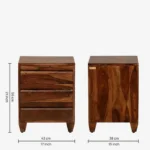 Mspen Natural Finish Bedside Cabinet with Drawer - Image 4
