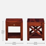 Cerno Solid Wood Bedside Table in Warm Birch Natural Finish - Image 7
