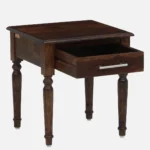 Dalder Sheesham Wood Nightstand in Sun-Dried Oak Finish with Drawer - Image 5