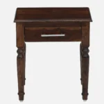 Dalder Sheesham Wood Nightstand in Sun-Dried Oak Finish with Drawer - Image 6