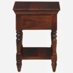 Fhuya Acacia Wood Bedside Table in Raw Honey Finish with Cabinet - Image 4