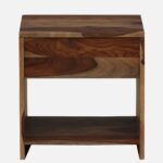 Nilsson Solid Sheesham Wood Nightstand in Natural Teak Finish - Image 2