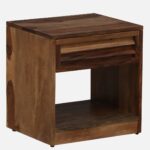 Nilsson Solid Sheesham Wood Nightstand in Natural Teak Finish - Image 3