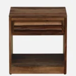 Nilsson Solid Sheesham Wood Nightstand in Natural Teak Finish - Image 4