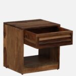 Nilsson Solid Sheesham Wood Nightstand in Natural Teak Finish - Image 5