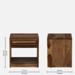 Nilsson Solid Sheesham Wood Nightstand in Natural Teak Finish - Image 8