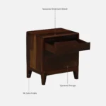 Dawson Solid Wood Bedside Table in Scratch Resistant Natural Finish - Image 8
