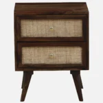 Ashton Sheesham Wood Bedside Table in Honey Oak Finish - Image 4