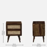 Ashton Sheesham Wood Bedside Table in Honey Oak Finish - Image 6