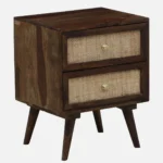 Ashton Sheesham Wood Bedside Table in Honey Oak Finish - Image 8