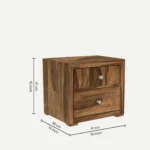 Eldyn Solid Sheesham Bedside Table in Clay Wood Natural Finish - Image 3