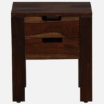 Queln Solid Wood Bedside Table in Mossy Stone Natural Finish - Image 4