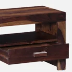 Tavrin Sheesham Wood Nightstand in Burnt Sienna Finish with Drawer - Image 3