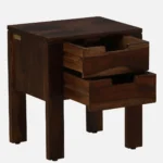 Queln Solid Wood Bedside Table in Mossy Stone Natural Finish - Image 5