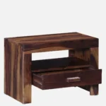 Tavrin Sheesham Wood Nightstand in Burnt Sienna Finish with Drawer - Image 6