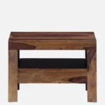 Tavrin Sheesham Wood Nightstand in Burnt Sienna Finish with Drawer - Image 8