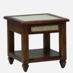 Sylven Teak Wood Bedside Table in Meadow Brown Natural Finish - Image 5