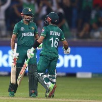 Record-breaking Babar-Rizwan stand sees PAK win by 10 wickets to break WC jinx