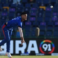 Afghanistan's Naveen ul Haq takes a break from ODI cricket