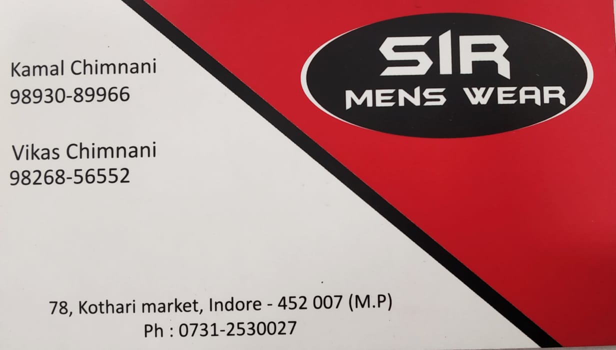 SIR MEN'S WEAR SIR MEN'S WEAR