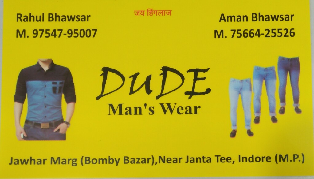 Dude man's wear Dude man's wear