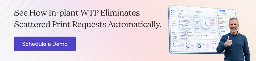 Automated in-plant print request workflow management