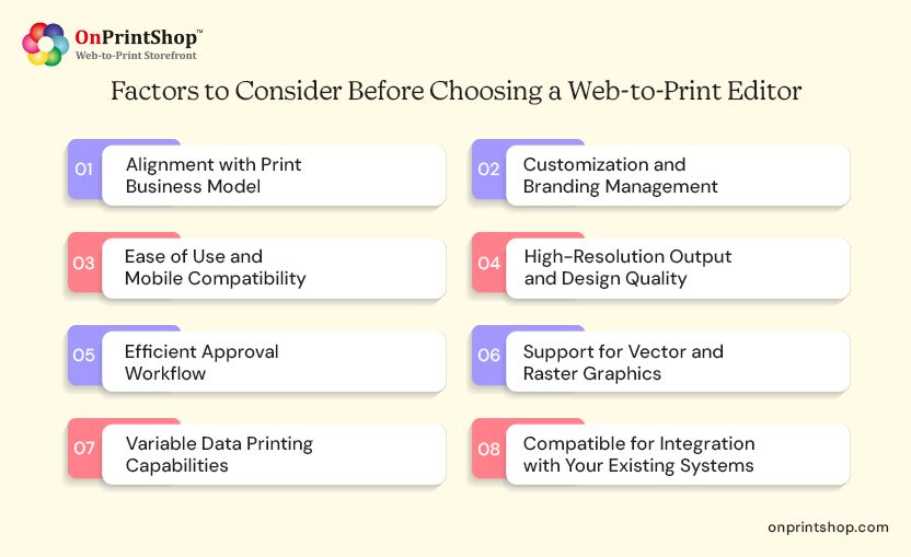Considerations for Web to Print Editor