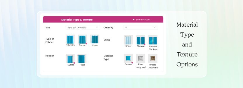 Material and texture choices