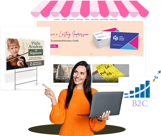B2C web to print storefront features