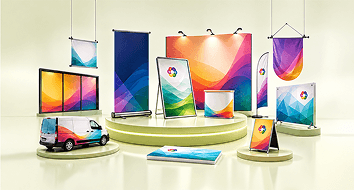 Large format print displays and banners
