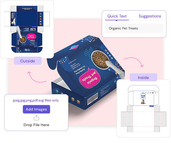 Custom packaging with web to pack