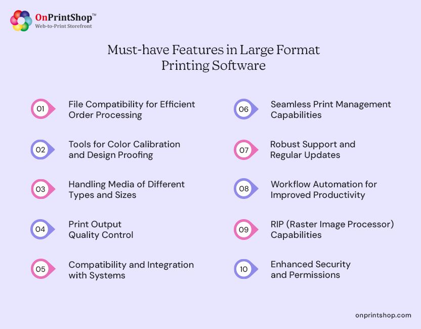 Features of Large format printing software
