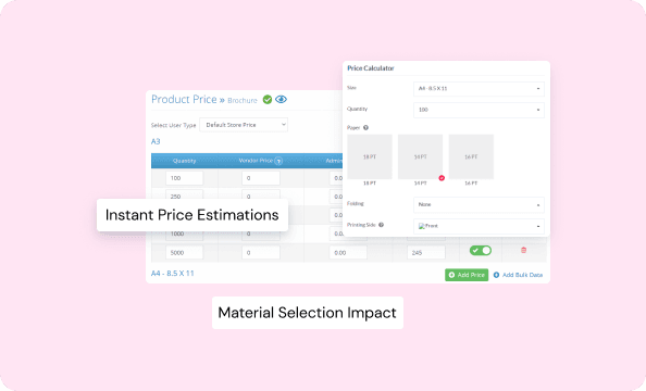 Streamline pricing with immediate calculations