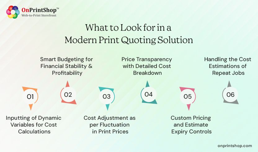 Print Quoting Software Features