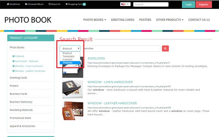 Photobook Search Page