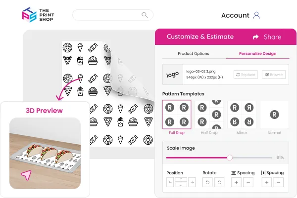 2D and 3D pattern preview
