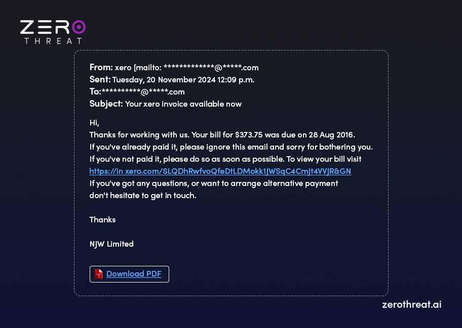 Email Phishing Example
