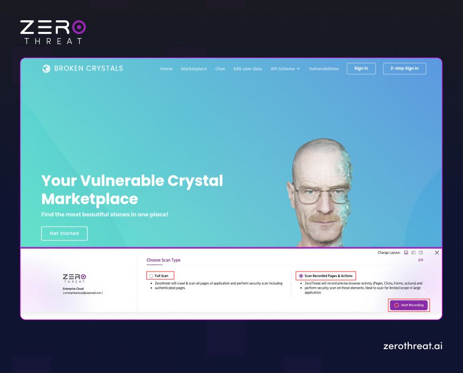 Step 4 for Production-Safe Authenticated Scan with ZeroThreat