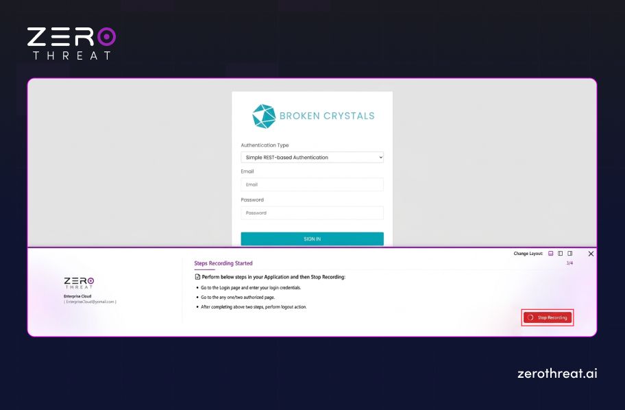 Step 5 for Production-Safe Authenticated Scan with ZeroThreat