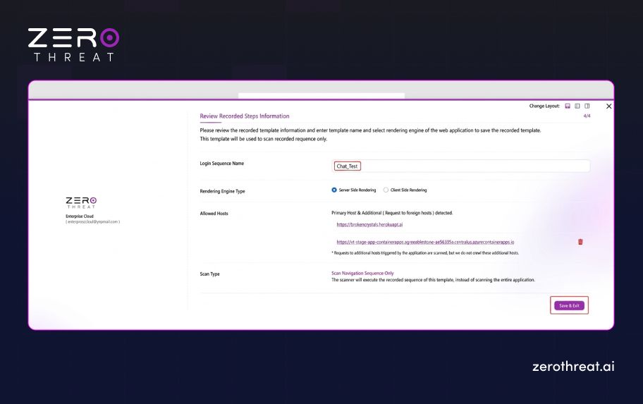 Step 6 for Production-Safe Authenticated Scan with ZeroThreat