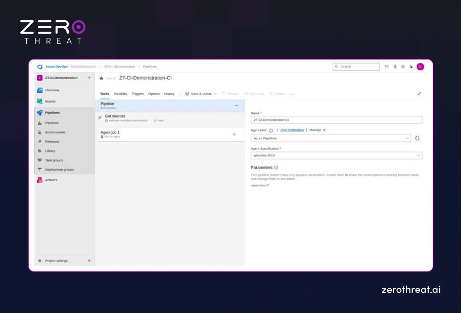 Configuring the Agent Job with ZeroThreat