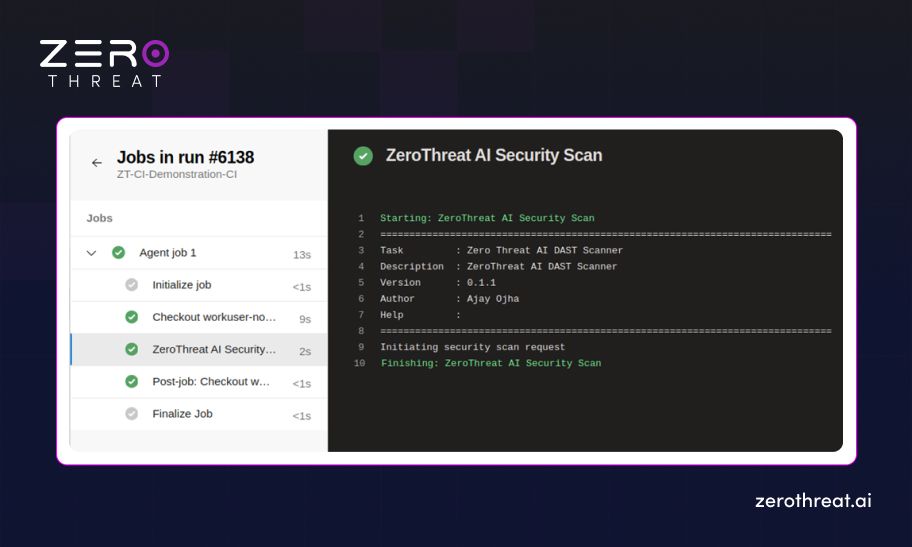 Running CI/CD Pipeline with ZeroThreat in Azure