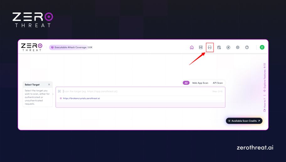 Step 1 of Using ZeroThreat Re-Test Feature