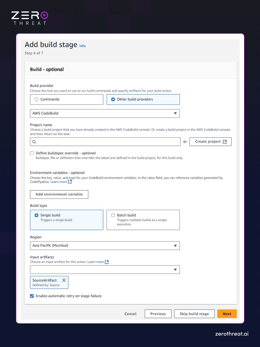 Setting Up Pipeline Build Stage