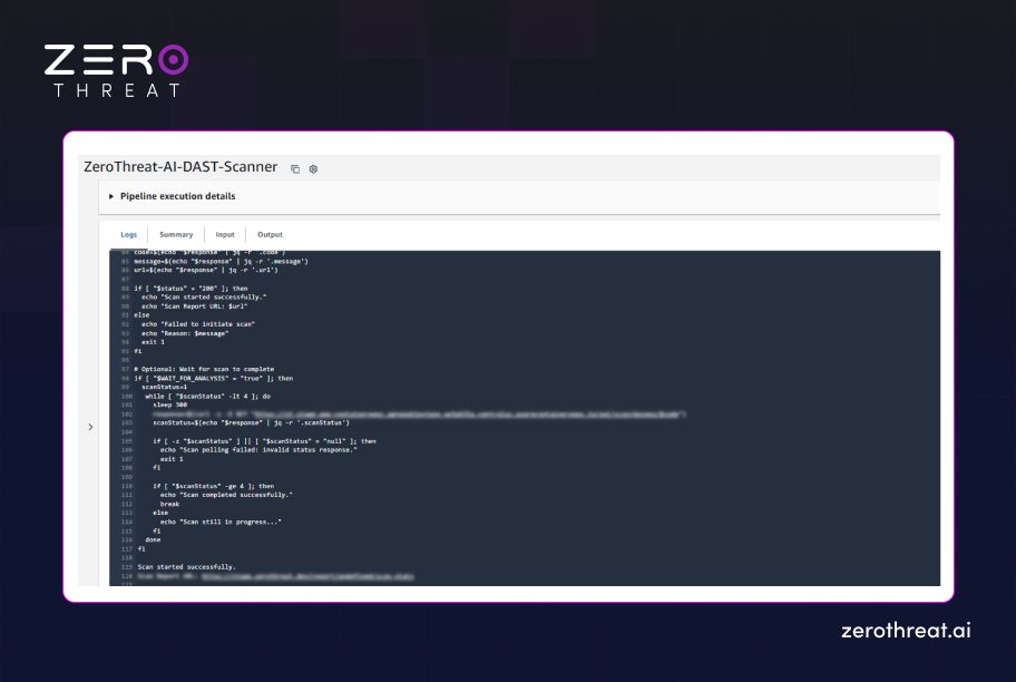Run the Pipeline and Review Scan Status in ZeroThreat Dashboard