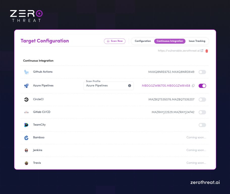 Configuring Azure Integration from ZeroThreat
