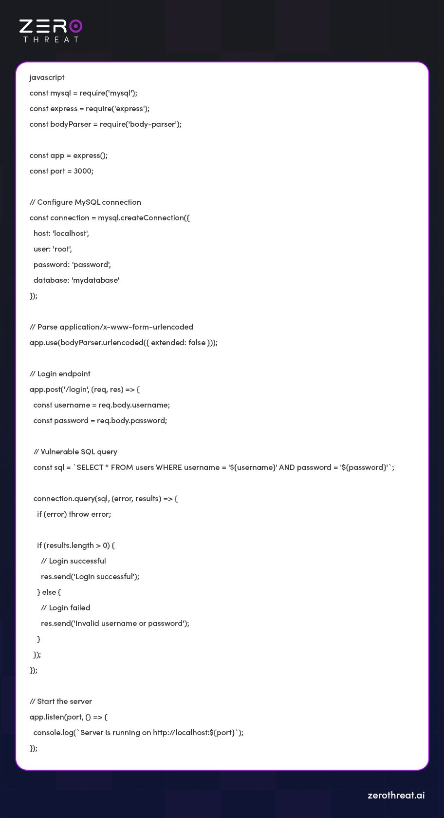 JavaScript Code for Express Server