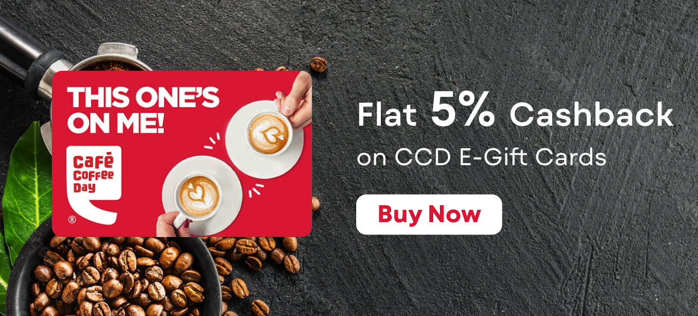 Flat 5% Off on Card Cafe Coffee Day E Gift Cards