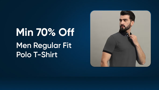 Min 70% Off | Men Regular Fit Polo T-Shirts