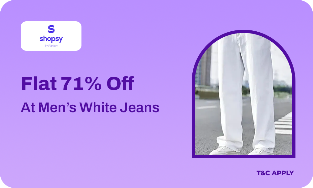 Flat 71% Off At Men’s White Jeans 